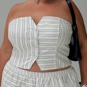 Princess Polly Striped Strapless Crop Top